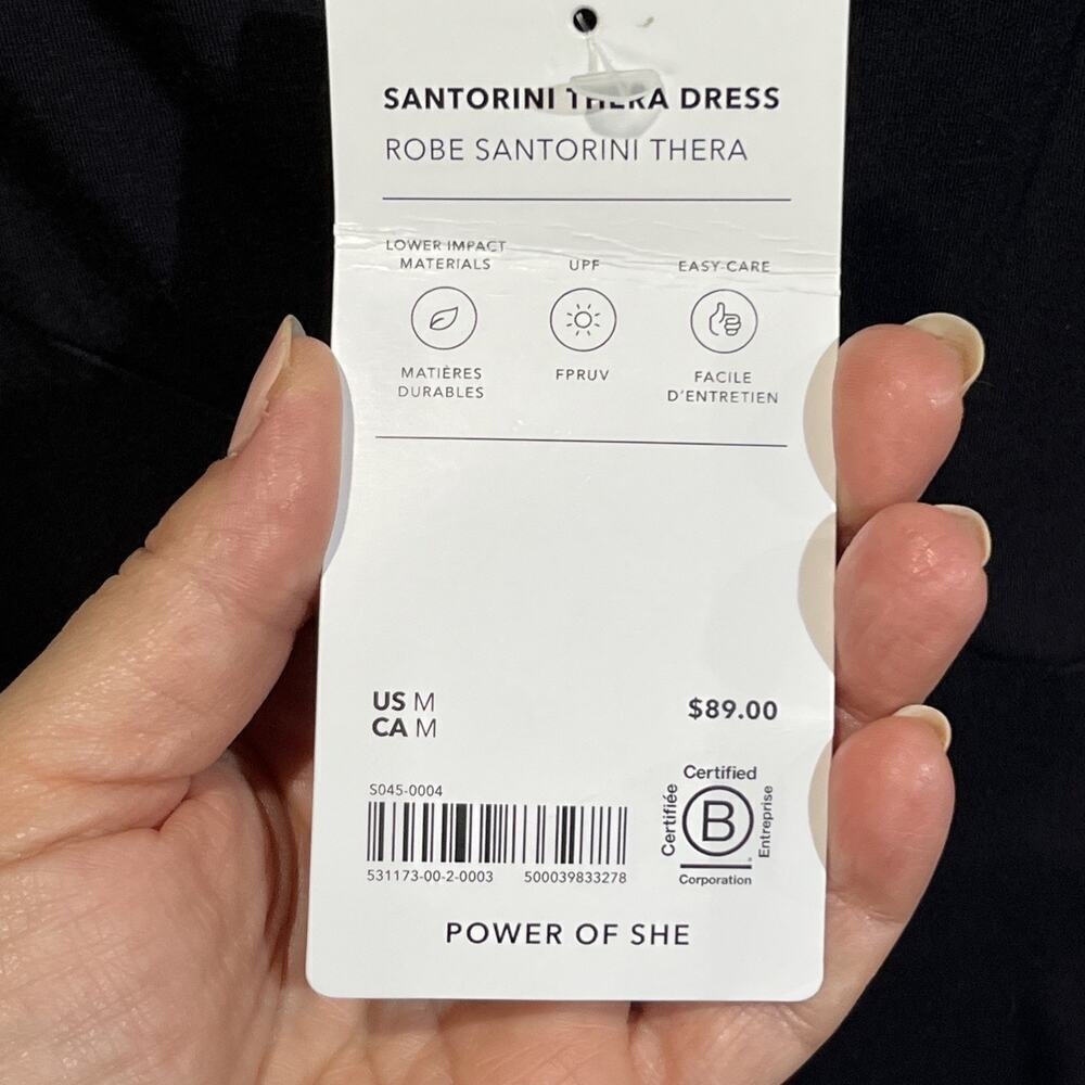 Athleta Santorini Dress Thera High Neck Black Lightweight Women Size Medium - Picture 3 of 14